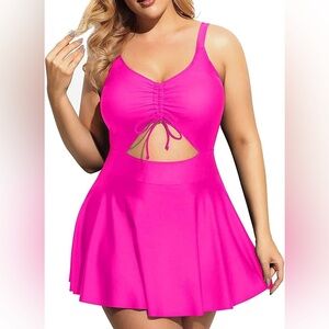 V-Neck Cutout Swimdress
